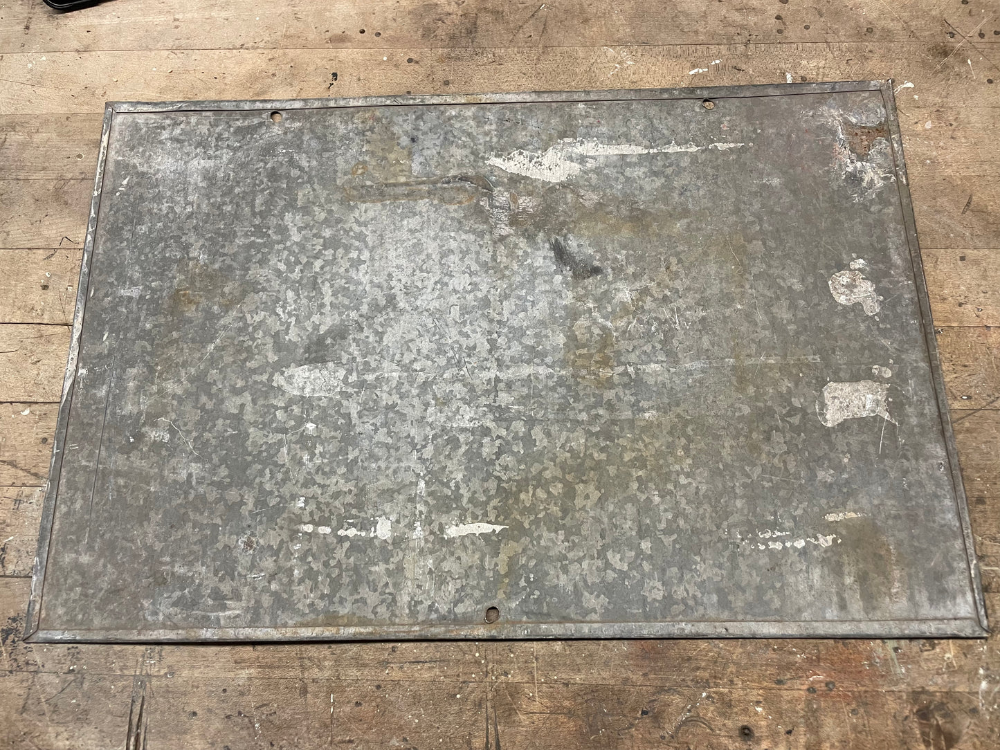 Vintage metal hand painted sign