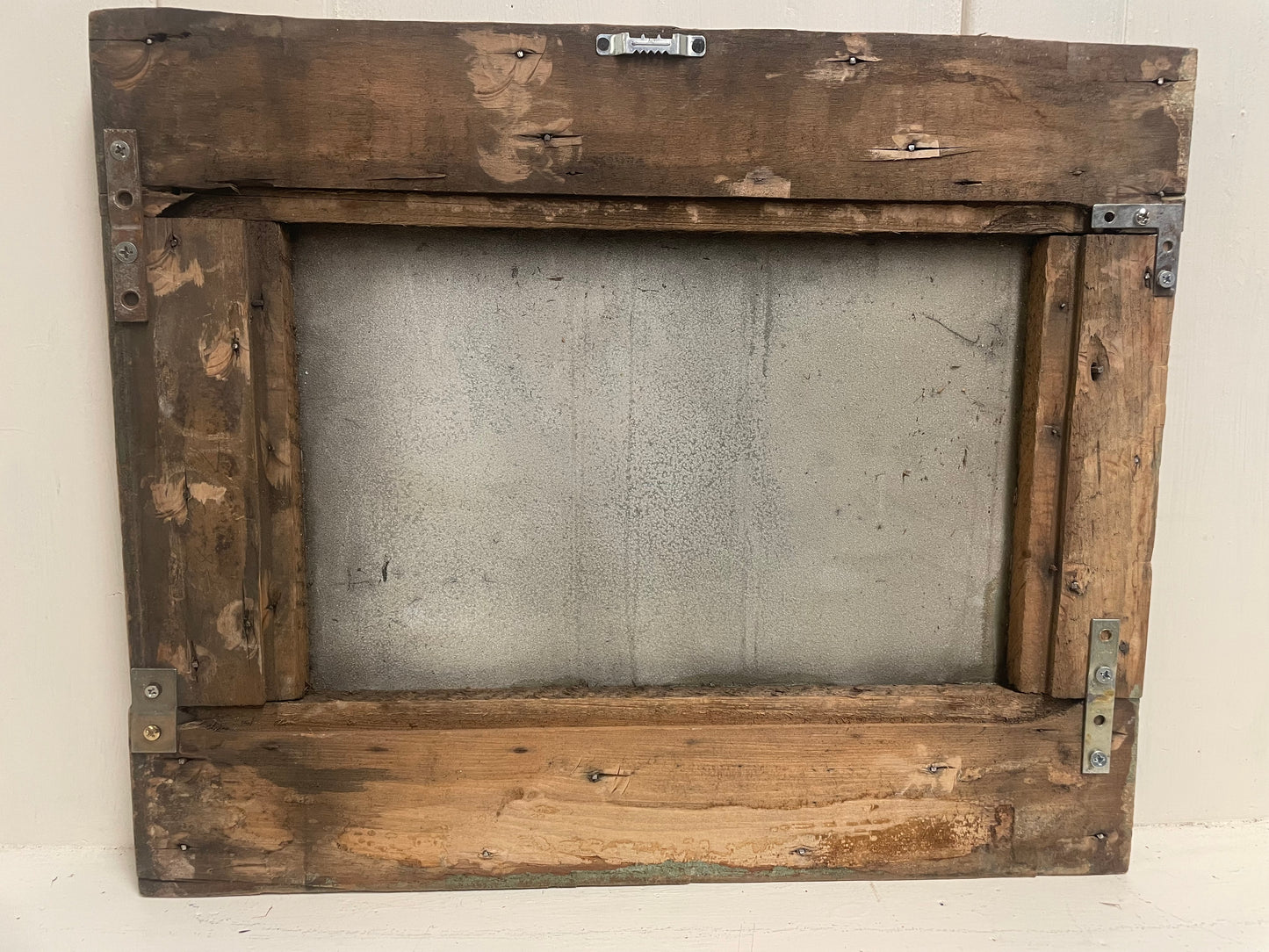 Tree painting on antique ice box door